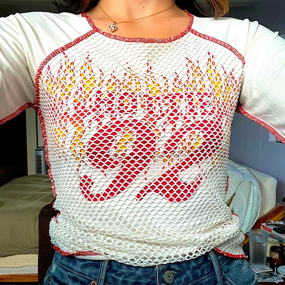 Mesh baseball “Hottie” tee